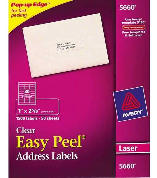 Avery 5660 addressing label Transparent
