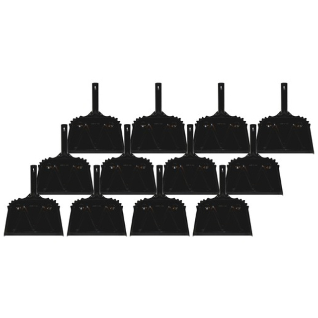 Genuine Joe Heavyduty Metal Dustpan 12" Wide Metal Pan Bla